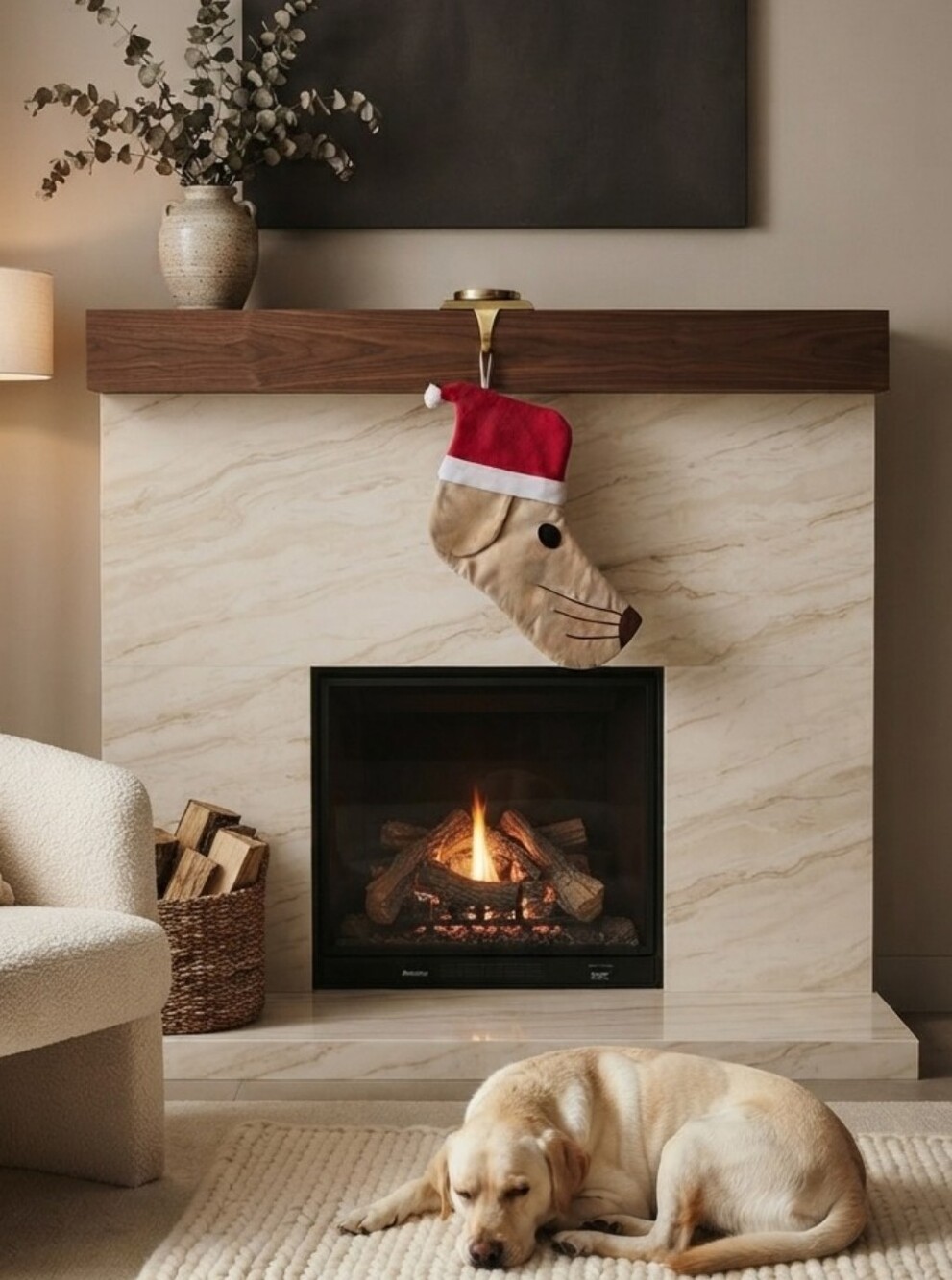 Vintage Martha Stewart Dog Christmas Stocking – Holiday Mantle Decor
